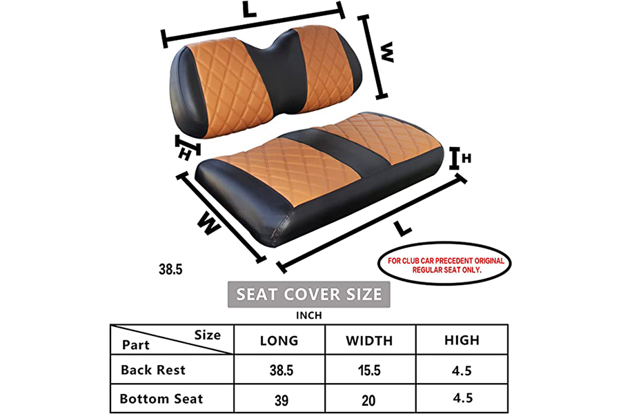 골프 카트 시트 커버 다이아몬드 브라운 & 블랙